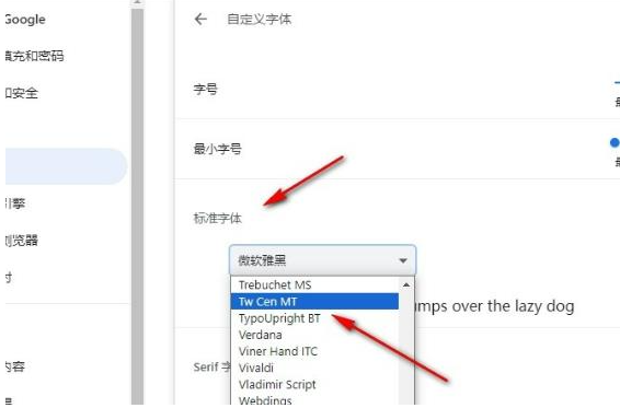 谷歌浏览器如何更改网站默认字体