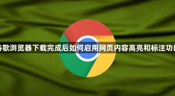 谷歌浏览器下载完成后如何启用网页内容高亮和标注功能1