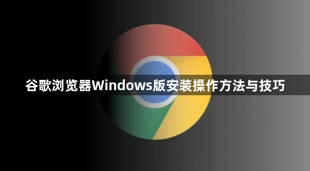 谷歌浏览器Windows版安装操作方法与技巧1
