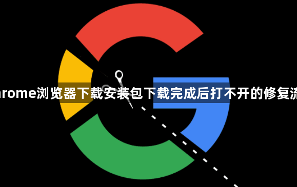 Chrome浏览器下载安装包下载完成后打不开的修复流程1