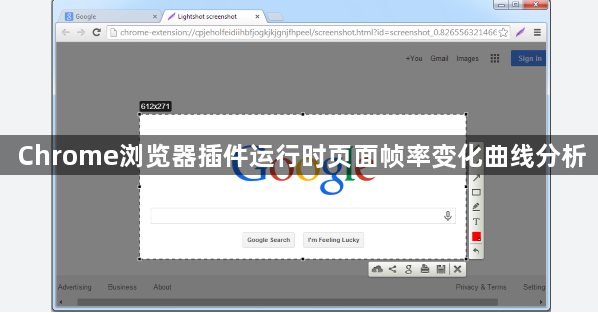 Chrome浏览器插件运行时页面帧率变化曲线分析1
