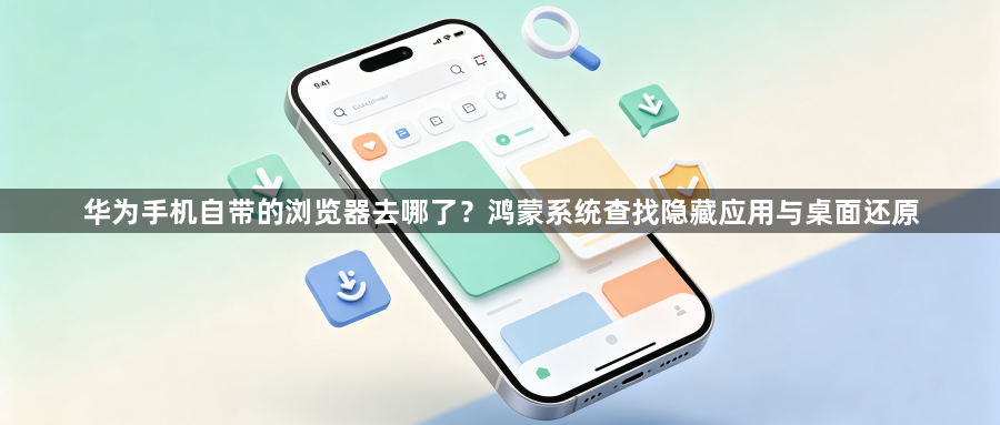 华为手机自带的浏览器去哪了？鸿蒙系统查找隐藏应用与桌面还原1