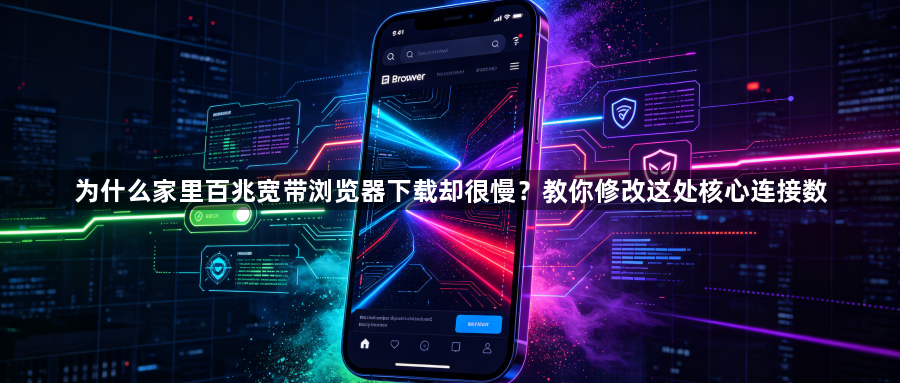 为什么家里百兆宽带浏览器下载却很慢？教你修改这处核心连接数1