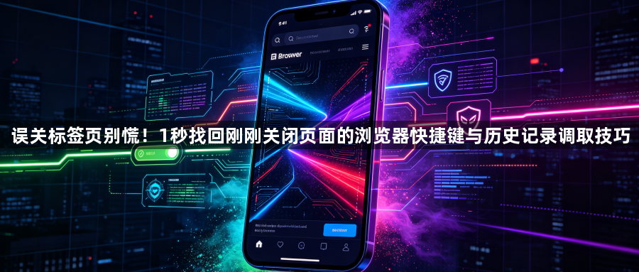 误关标签页别慌！1秒找回刚刚关闭页面的浏览器快捷键与历史记录调取技巧1